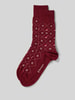 Burlington Socken mit Label-Detail Modell 'X-Mas Argyle' Dunkelrot