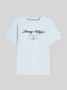 Tommy Hilfiger regular fit T-shirt van puur katoen Lichtblauw