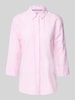 Brax Regular fit linnen blouse met 3/4-mouwen, model 'Vickie' Roze