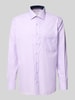ETERNA Regular fit zakelijk overhemd van katoen met kentkraag Lila