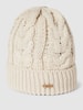 Barts Beanie met kabelpatroon model 'Zira' Offwhite