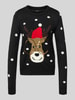 Vero Moda Regular fit kersttrui met paillettenmotief, model 'TINSEL' Zwart