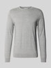 SELECTED HOMME Sweter z dzianiny o kroju regular fit z czystej bawełny model ‘BERG’ Jasnoszary