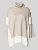 s.Oliver BLACK LABEL Oversized Pullover-Poncho aus Viskose-Mix mit Color-Blocking Cognac