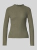 ONLY Slim Fit Langarmshirt mit Viskose-Anteil Modell 'EMMA' Oliv