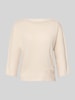 Marc Cain T-shirt met boothals en 3/4-mouwen Zand