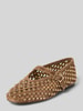 INUOVO Ballerinas aus echtem Leder Nietenbesatz Camel