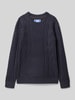 Jack & Jones Regular fit gebreide pullover met structuurmotief, model 'Sean' Marineblauw