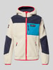 Napapijri Sweatjacke mit Label-Patch Modell 'YUPIK' Offwhite