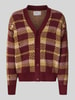 Jake*s Studio Men Relaxed Fit Strickjacke mit Allover-Muster Modell 'MARIAN' Bordeaux