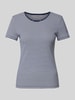 Montego T-shirt in riblook Donkerblauw