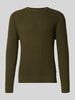 Matinique Gebreide pullover met ronde hals, model 'triton' Groen