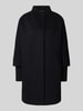 ICONS Cinzia Rocca Lange jas van scheerwol met opstaande kraag Zwart