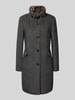 Christian Berg Woman Selection Regular fit lange jas met wol Antraciet gemêleerd