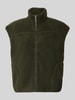 PIECES relaxed fit bodywarmer in teddylook model 'SADIA' Donkergroen
