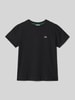 Lacoste T-shirt z detalem z logo Czarny