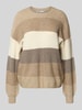Only Loose Fit Strickpullover aus Viskose-Mix Modell 'ATIA' Beige Melange
