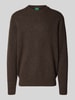 ANNARR Pullover van merinowol, model 'RAGI' Donkerbruin