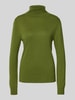 Tom Tailor Regular Fit Rollkragenpullover aus Baumwoll-Viskose-Mix Gruen
