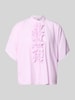0039 Italy Relaxed Fit Bluse mit Rüschen Modell 'DAISY' Hellrosa