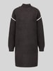 VERO MODA Regular fit tricotjurk met contrasterende strepen Chocoladebruin gemêleerd