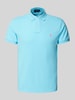 Polo Ralph Lauren Slim Fit Poloshirt mit Label-Stitching Tuerkis