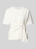 Christian Berg Woman T-Shirt mit Knoten-Detail und Rundhalsausschnitt Offwhite