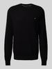 Christian Berg Men Strickpullover mit Logo-Stitching Black