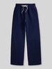 Polo Ralph Lauren Wide Leg Sweathose aus Baumwoll-Mix mit Logo-Stitching Marine