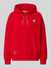 Smith and Soul Oversized Hoodie aus Baumwoll-Mix mit Nieten-Details Hellrot