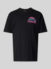 Superdry T-shirt z detalem z logo Czarny