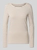 Oui Regular Fit Langarmshirt aus Baumwoll-Modal-Mix Dunkelbraun