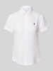 Polo Ralph Lauren Regular Fit Leinenbluse mit Button-Down-Kragen Weiss