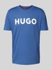 HUGO T-Shirt mit Label-Print Modell 'DULIVIO' Rauchblau