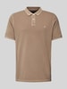 Marc O'Polo Regular fit poloshirt met labelstitching Beige