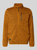 camel active Regular Fit Strickjacke in Melange-Optik mit Stehkragen Orange