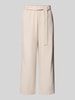 comma Straight leg stoffen broek met verkort model Zand