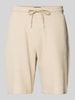 MCNEAL Relaxed fit sweatshort met structuurmotief Zand