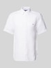 Tommy Hilfiger Regular Fit Leinenhemd mit Button-Down-Kragen Weiss