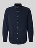 Redefined Rebel Regular fit corduroy overhemd met kentkraag, model 'TRISTAN' Marineblauw