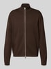 Selected Regular Fit Strickjacke aus Viskose-Mix Modell 'TELLER' Dunkelbraun