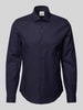 CK Calvin Klein Slim Fit Business-Hemd mit Label-Stitching Modell 'Bari' Marine