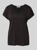 Christian Berg Woman T-Shirt aus Modal-Mix mit V-Ausschnitt Black