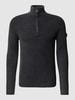 JOOP! Jeans Strickpullover mit Troyer-Kragen Modell 'Henricus' Black