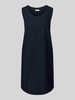 FREE/QUENT Knielange linnen jurk met ronde hals, model 'LAVA' Marineblauw