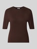s.Oliver RED LABEL Sweter o kroju regular fit z mieszanki wiskozy Ciemnobrązowy