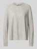 0039 Italy Gebreide pullover van kasjmiermix met raglanmouwen, model 'NIKITA' Lichtgrijs
