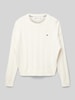 Tommy Hilfiger Teens Strickpullover mit Logo-Stitching Ecru