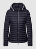 Fuchs Schmitt Gewatteerd jack met labelpatch en afneembare capuchon Marineblauw