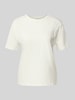Christian Berg Woman Regular Fit T-Shirt aus reiner Baumwolle mit Blumen-Applikation Weiss
